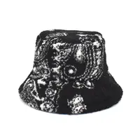 Chapéu tipo bucket hat, chapéu da moda preto do balde para mulheres muito macio
