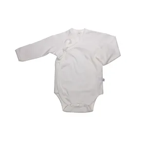 Organik pamuk Muslin bebek giysileri uzun kollu Romper kimono bebek Bodysuit 100% pamuk dokuma Unisex yaz giyim koyun 30000