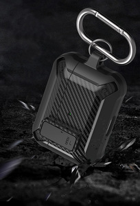 Motif en Fiber de carbone pour AirPods Pro 2 4 3 2 1 pour étui pour écouteurs Bluetooth avec crochet housse de protection complète étui pour écouteurs - Product Image 6