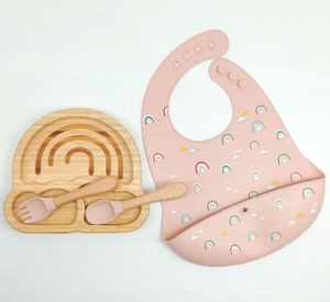 Özel Logo oyulmuş ahşap bölünmüş plaka hayvan şekli ahşap kase besleme seti ahşap çocuklar yürümeye başlayan plaka setleri - Product Image 6