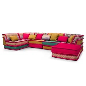 Sofa Meubels Fluwelen Stof Hoekbank Met Chaise Lounge Hoge Veerkracht Sponscombinatie Sofa Sectionals