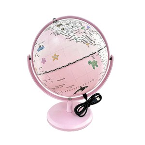 Globe terrestre éclairé par LED rose macaron de 8 pouces, <span class=keywords><strong>carte</strong></span> en PVC <span class=keywords><strong>avec</strong></span> support en métal, globe éducatif rotatif pour la décoration de la chambre des enfants - Product Image 3