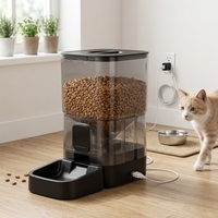 Pengumpan Hewan Peliharaan Pintar Plastik 6L Kontrol Aplikasi WiFi Pengaturan Waktu Otomatis Dispenser Makanan Anjing Kucing Jarak Jauh Hopper Lepas Pasang