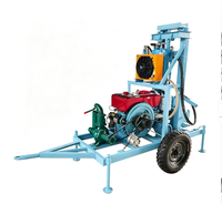 Machine de forage de puits d'eau domestique mobile sur roues