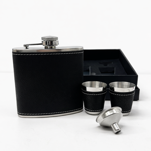 Ensemble <span class=keywords><strong>cadeau</strong></span> de gourde à liqueur en acier inoxydable de 6 oz, gravable au laser, avec entonnoir, pour le camping, la randonnée, cadeaux de Noël pour hommes, expédié depuis l'entrepôt américain - Product Image 3