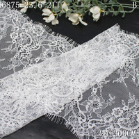 Dentelle Chantilly française couleur personnalisée, tissu de 24 cm, dentelle Chantilly blanche et noire de qualité supérieure pour les créateurs de lingerie féminine