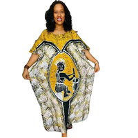 Robe longue décontractée élégante en polyester, grande taille, à motifs variés, style européen, américain, transfrontalier, abaya musulmane africaine et moyen-orientale