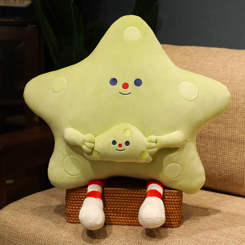 水色 星型ぬいぐるみ 手のひらサイズ かわいい星型枕クッションぬいぐるみぬいぐるみチーズ五芒星枕