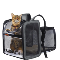 Sac à dos pour animaux de compagnie, sac à dos extensible pour chat, transporteur d'animaux approuvé par les compagnies aériennes, avec tapis confortable, maille respirante
