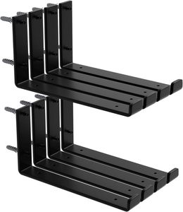 Support d'étagère, en fer métallique de 0,2 mm d'épaisseur, style rustique industriel, support d'étagère flottante en forme de J - Product Image 3