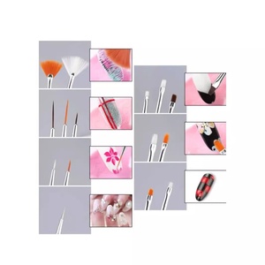 Lot de 31 outils professionnels de nail art haut de gamme en poils synthétiques Kolinsky, acrylique, nylon et métal, avec boîte de rangement colorée pour la beauté - Product Image 3