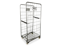 Chariot de manutention pliable pour entrepôt, conteneur métallique à 4 portes pour le transport de marchandises