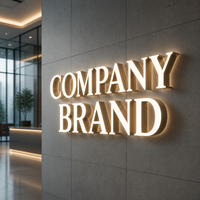 Enseigne LED 3D en acrylique personnalisée AmberGlow pour logo d'entreprise, publicité, hôtels, bars, utilisation extérieure, télécommande