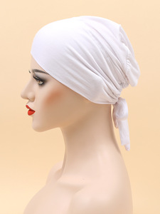 <span class=keywords><strong>Bonnet</strong></span> intérieur de <span class=keywords><strong>hijab</strong></span> doux de haute qualité, ajustable, en jersey, <span class=keywords><strong>sous</strong></span>-voile uni, turban musulman avec lien élastique - Product Image 5