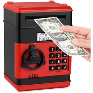 Venta al por mayor kawaii lindo banco-Caja de ahorro de dinero para niños y niñas, alcancía electrónica con contraseña de código, Mini ATM