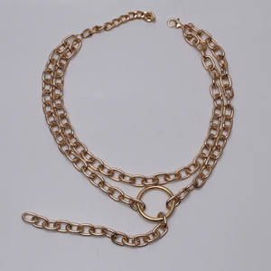 Collier à chaîne épaisse en alliage de zinc doré, chaîne de pull géométrique multicouche pour femme, bijoux de mode - Product Image 3
