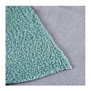 Manufacture Custom 400gsm Knit Plain 100% Polyester Polar Fleece Very Warm Bonded Sherpa Fleece Fabric