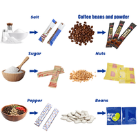 Machine d'emballage automatique verticale pour sachet stick café en poudre et grain 3 en 1 pour 10g sel, sucre, épices granulés