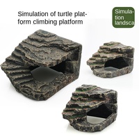 Plateforme de basking pour tortues, rampe d'escalade, rebord de basking, étagère en roche simulée, pente de repos, décoration moderne d'aquarium, cachette