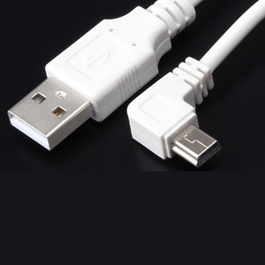 1m 2A USB 2.0至直角迷你5针电缆，仅适用于用2个内芯黑色24AWG线充电 - Product Image 3