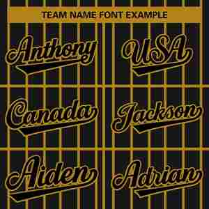 Maillot de baseball authentique personnalisé noir à rayures or vieilli, design tendance, entièrement boutonné - Product Image 4