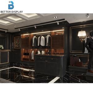 Vêtements d'affaires de luxe pour hommes Présentoirs muraux de vêtements en <span class=keywords><strong>bois</strong></span> pour le magasin Design d'intérieur <span class=keywords><strong>et</strong></span> présentoirs de magasin - Product Image 3