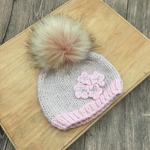 Trong Kho Màu Hồng Màu Xám Trắng Màu Sắc Hỗn Hợp Giả Poms Pom Lông Snap On Fluffy Vegan Lông Bóng Chất Lượng Cao Có Thể Tháo Rời Faux Fur Pompoms - Product Image 6