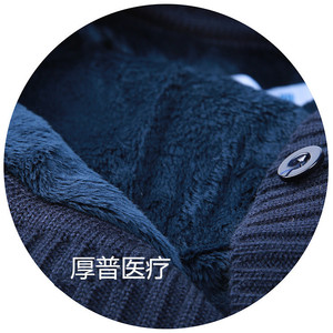 Women's Nurse <b>Cardigan</b> <b>Sweater</b> Wool Knitted Fleece Lined Warm Solid Color Contrast Trim - Product Image 3