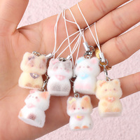 Porte-clés en peluche chat mignon pour femmes et enfants, nouveau pendentif 3D dessin animé pour sac et clés de voiture