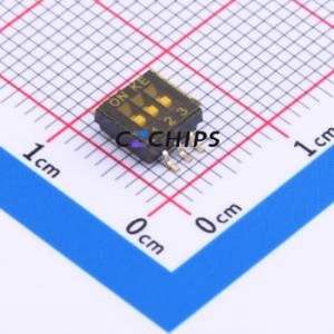 DSHP03TSGET DIP Switch SMD-6P,5.4x5.4mm Switch Flat Toggle, Groove Type Single Pole Single Throw 3 Gull Wing Type - Product Image 1