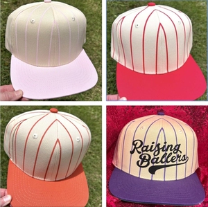 Personalized Pinstripe <strong>Retro</strong> OTTO <strong>Hats</strong> Custom 3D Embroidery Logo 5 Panel Flat Brim Two Tone Baseball Cap a Frame <strong>Hats</strong> - Product Image 3