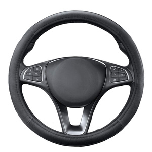 Funda para Volante de Cuero Sintético Universal de 37-39 cm, Negra, Antideslizante, para Uso Interior - Product Image 1