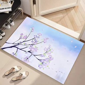 Meistverkaufte Neue Getuftete Blumenmuster PU-Flanell-Matten mit Gummirückseite für Ihren Eingangsbereich Saugfähig Rutschfest Direkt vom Hersteller - Product Image 4