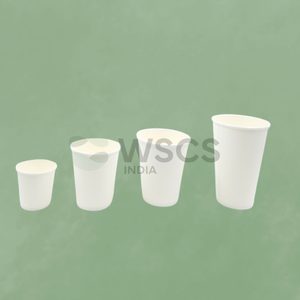 Gobelet en papier blanc classique pour thé, café et jus fabriqué à partir de papier recyclable idéal pour la restauration et les boissons à emporter - Product Image 1