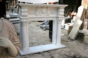 Décoration de <span class=keywords><strong>maison</strong></span> classique européenne Cheminée en pierre décorative murale moderne sculptée à la main personnalisée Cheminée en marbre moderne avec colonne pilier - Product Image 3
