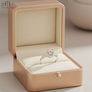 Bague de fiançailles en or blanc et rose 18 carats avec diamant naturel, design tendance, vente chaude, bijoux fins pour femmes - Product Image 6