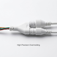 Câble de raccordement RJ45 DC Jack en cuivre étamé isolé PVC, étanche IP67 pour caméra IP