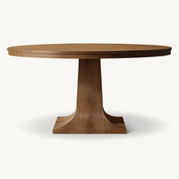 Table de salle à manger ronde en bois moderne Kumusi, résistante aux rayures et imperméable, pour la maison européenne