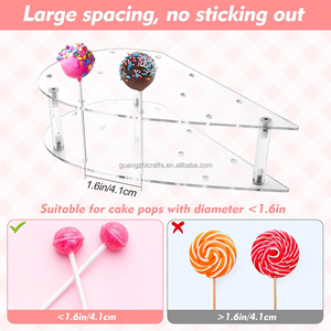 Hình Trái Tim Acrylic Bánh <span class=keywords><strong>Pop</strong></span> Đứng Rõ Ràng Acrylic Bánh <span class=keywords><strong>Pop</strong></span> Hiển Thị Đứng 24 Lỗ Acrylic <span class=keywords><strong>Lollipop</strong></span> Chủ - Product Image 4