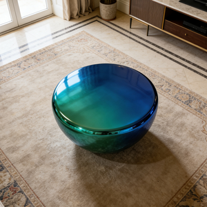 <span class=keywords><strong>Tavolino</strong></span> da Caffè Circolare di Lusso con Finitura Metallica Lucida, Superficie a Specchio Unica ed Estetica, Design d'Interni per Villa e Salone - Product Image 5