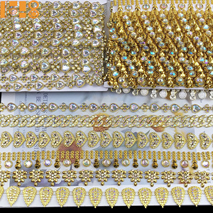 Cheap Acrylic AB Color Plastic Trimming Gold Chain for Clothing Accessories for Carnivals &amp; <strong>Mum</strong> Homecoming Wreath Decoration - Product Image 1