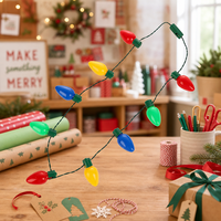 Collier lumineux LED de Noël, guirlande de lumières à ampoules, accessoires festifs pour fêtes de Noël, pour soirées 'Ugly Sweater', jouet en gros