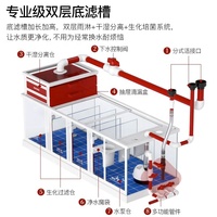 Aquarium de poissons marins de grande taille en verre noir de 6 pieds et 200 gallons avec support, armoire et bac à sable