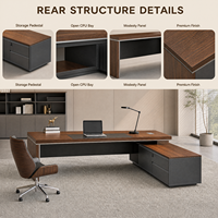 Bureau de direction de luxe au design moderne en forme de L, bureau de PDG, panneau de classe E0, personnalisable