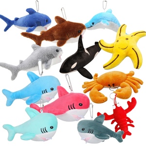 Porte-clés en peluche animaux marins (<span class=keywords><strong>requin</strong></span>, tortue) mignons et personnalisés, vente en gros à prix abordable pour machines à griffes - Product Image 2