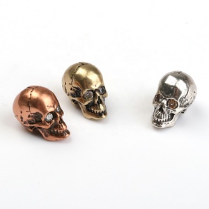 กะโหลกศีรษะลูกปัดไมโครปู CZ ลูกปัดใสลูกบาศก์เซอร์โคเนียตาเสน่ห์ลูกปัดทองแดงสำหรับ DIY สร้อยข้อมือ - Product Image 6