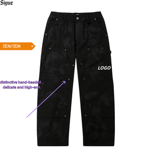 <span class=keywords><strong>Pantaloni</strong></span> Cargo Vintage da Uomo <span class=keywords><strong>con</strong></span> Grandi Tasche Laterali, <span class=keywords><strong>Pantaloni</strong></span> da Lavoro Rinforzati <span class=keywords><strong>con</strong></span> Rivetti Metallici e Logo Personalizzato - Product Image 1