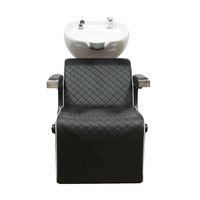 Salon noir Beauté Spa Chaise Barber Station Shampooing Lit en vente