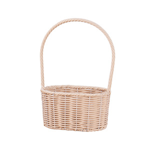 Purely Handmade Shandong Casual Oval High Handle Rattan Woven Food <strong>Baskets</strong> <strong>for</strong> Bridesmaid Handheld <strong>Flower</strong> Holiday Gift - Product Image 5