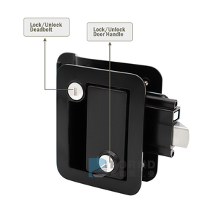 Serrure d'entrée sans clé en zinc pour porte et fenêtre, serrures pour porte double et entrée principale, loquet de porte moustiquaire/serrure de porte sans clé pour VR - Product Image 5